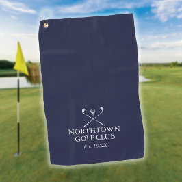 Persoonlijke Golfclub Naam Navy Blauwe Golfhanddoek