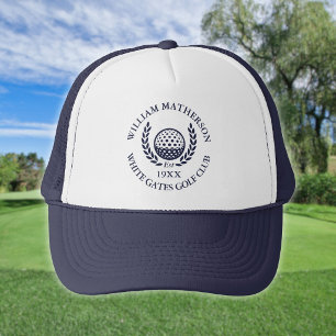 Persoonlijke Golfclub Naam Navy Blauwe Trucker Pet