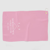 Persoonlijke Golfclub Naam Roze Golfhanddoek (Horizontaal)