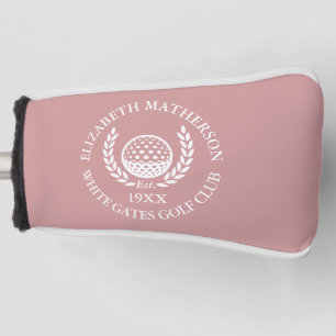 Persoonlijke Golfclub Naam Stof Roze Roze Golfheadcover