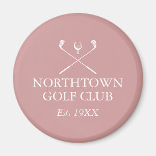 Persoonlijke Golfclub Naam Stof Roze Roze Magneet