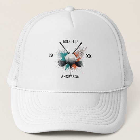 Persoonlijke Golfclubnaam Aangepaste Hoed 2026 Trucker Pet (Voorkant)