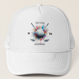 Persoonlijke Golfclubnaam Custom Trucker Hoed  Pet