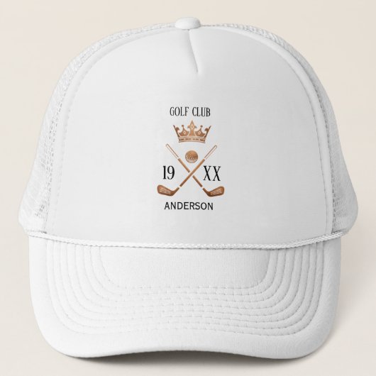 Persoonlijke Golfclubnaam Custom Trucker Hoed Pet (Voorkant)