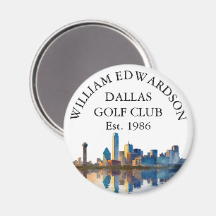 Persoonlijke Golfclubnaam Dallas Silhouet Magneet