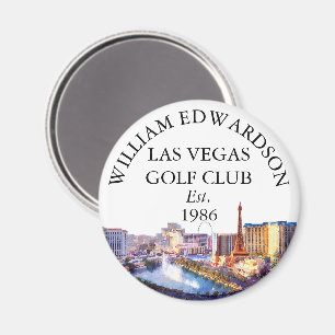 Persoonlijke Golfclubnaam Las Vegas Silhouet Magneet