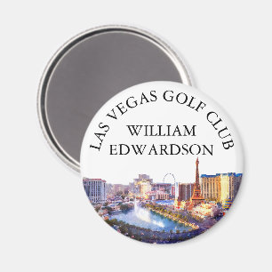 Persoonlijke Golfclubnaam Las Vegas Silhouet Magneet