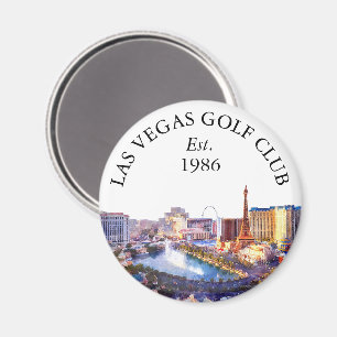 Persoonlijke Golfclubnaam Las Vegas Silhouet Magneet
