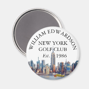 Persoonlijke Golfclubnaam New York Silhouet Magneet