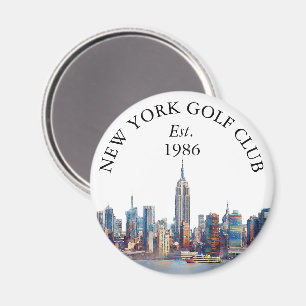 Persoonlijke Golfclubnaam New York Silhouet Magneet