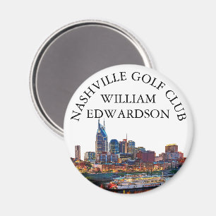 Persoonlijke Golfclubnaam op Nashville Silhouet Magneet