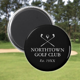 Persoonlijke Golfclubnaam Zwart en Wit Magneet