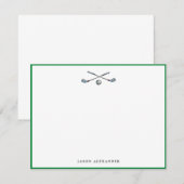 Persoonlijke Golfclubs en Bal Groene Rand Notitiekaartje (Voorkant / Achterkant)