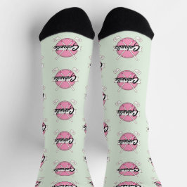 Persoonlijke Golfclubs Roze/Groene Monogram Sokken