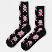 Persoonlijke Golfclubs Roze/Zwarte Monogram Sokken (Links)