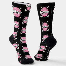 Persoonlijke Golfclubs Roze/Zwarte Monogram Sokken