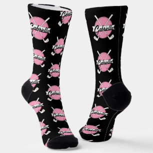 Persoonlijke Golfclubs Roze/Zwarte Monogram Sokken