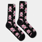 Persoonlijke Golfclubs Roze/Zwarte Monogram Sokken (Rechts)