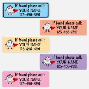 Persoonlijke golfclubs voor schattige kinderen labels