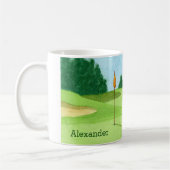 Persoonlijke Golfcursus Groene Illustratie Koffiemok (Links)