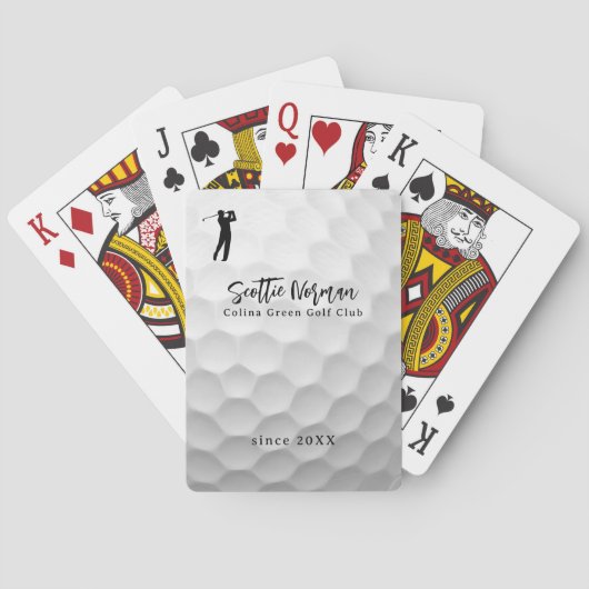 Persoonlijke golfer naam golf pokerkaarten (Achterkant)