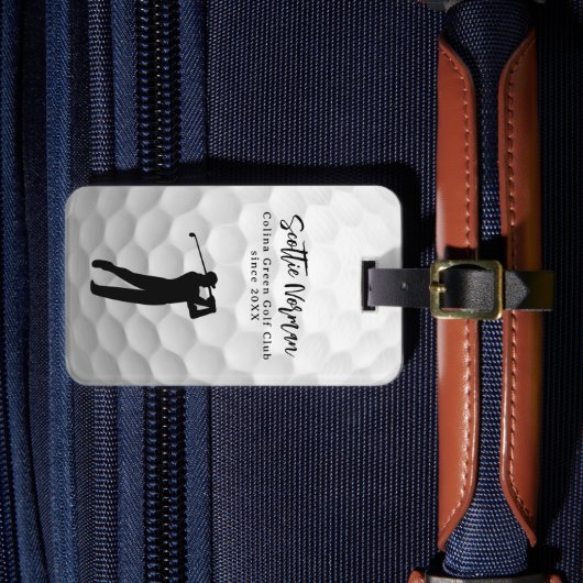 Persoonlijke golfer naam golfbal bagagelabel (Voorkant Insitu 4)