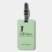 Persoonlijke golfer naam groene golf bagagelabel (Voorkant verticaal)