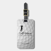 Persoonlijke golfer naam kuiltjes bagagelabel (Voorkant verticaal)