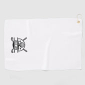 Persoonlijke golfer naam monogram wit golfhanddoek (Horizontaal)