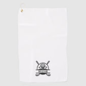 Persoonlijke golfer naam monogram wit golfhanddoek (Voorkant)