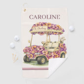 Persoonlijke Golfhanddoek | Roze Bloemengolf Cadea (Insitu)