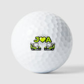Persoonlijke Golfkar Initialen Bruidspaar Huwelijk Golfballen (Voorkant)