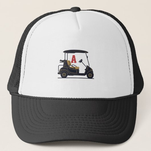 Persoonlijke Golfkar Monogram Trucker Hoed Pet (Voorkant)