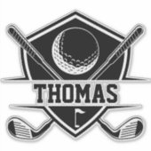 Persoonlijke Golfkar Sticker (Voorkant)