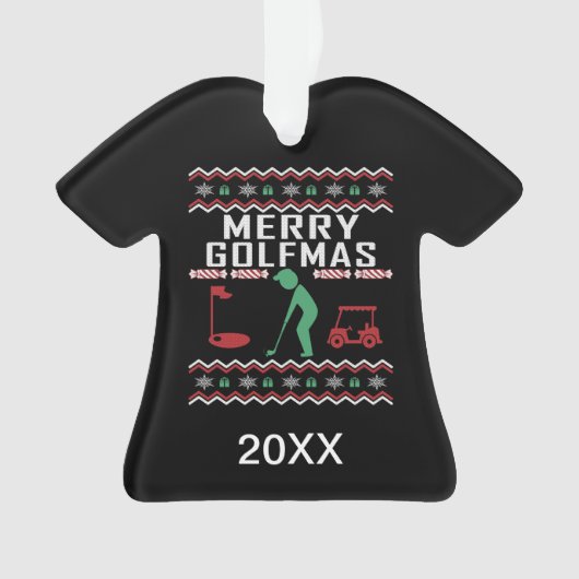 Persoonlijke Golfmassa Ugly KerstSweater Ornament (voorkant)
