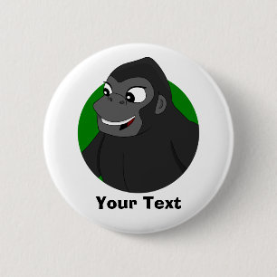 Persoonlijke Gorilla Cartoon Button