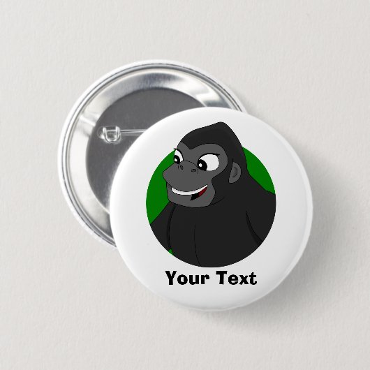 Persoonlijke Gorilla Cartoon Button (Voorkant /achterkant)