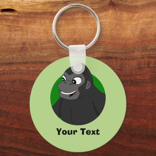 Persoonlijke Gorilla Cartoon Sleutelhanger (Voorkant)