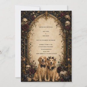 Persoonlijke gotische schedel Golden Retriever Kaart