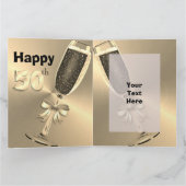 Persoonlijke gouden 50ste verjaardagkaart voor hem kaart (Binnen)