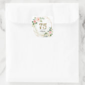 Persoonlijke Gouden & Bloem 75e Aangepaste Vierkante Sticker (Tas)