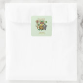 persoonlijke gouden charmes vierkante sticker (Tas)