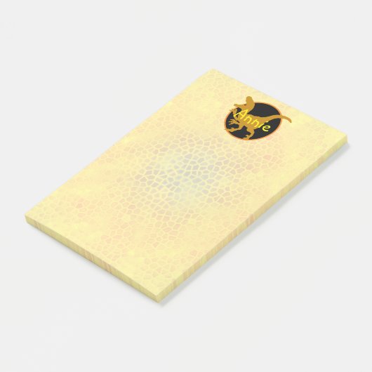 Persoonlijke Gouden Dinosaurus Post-it® Notes (Schuin)