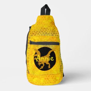 Persoonlijke Gouden Dinosaurus Sling Bag