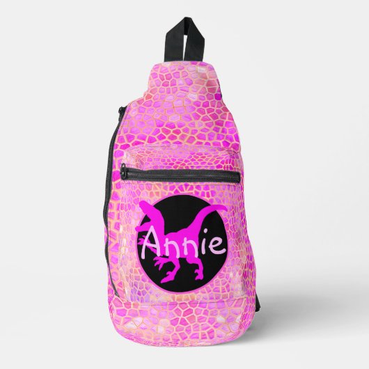 Persoonlijke Gouden Dinosaurus Sling Bag (Voorkant)