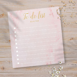 Persoonlijke gouden en blush roze marmeren takenli notitieblok
