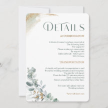 Persoonlijke gouden en groene trouwdetails