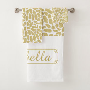 Persoonlijke gouden en witte badhanddoeken bad handdoek