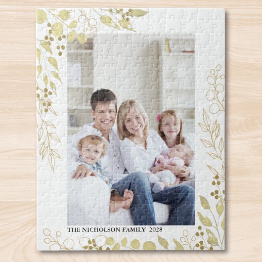 Persoonlijke gouden eucalyptus foto legpuzzel