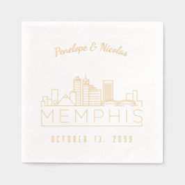 Persoonlijke Gouden Folie Memphis Trouwservetten Servetten